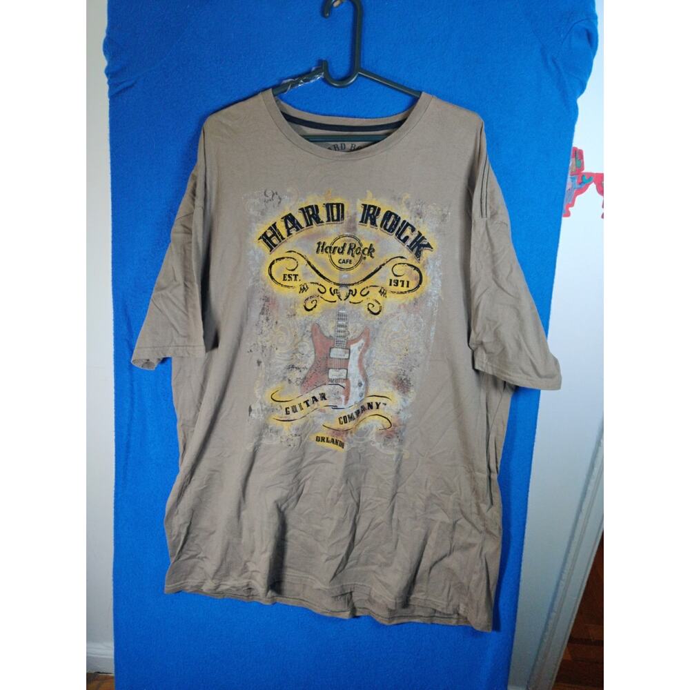 Hard Rock Cafe Orlando "Guitar Company" T-Shirt Brown [Graphic Music Men's XL - Picture 10 of 10